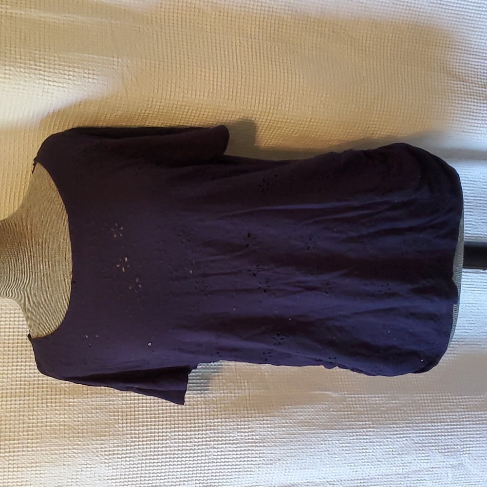 Dark blue eyelet top